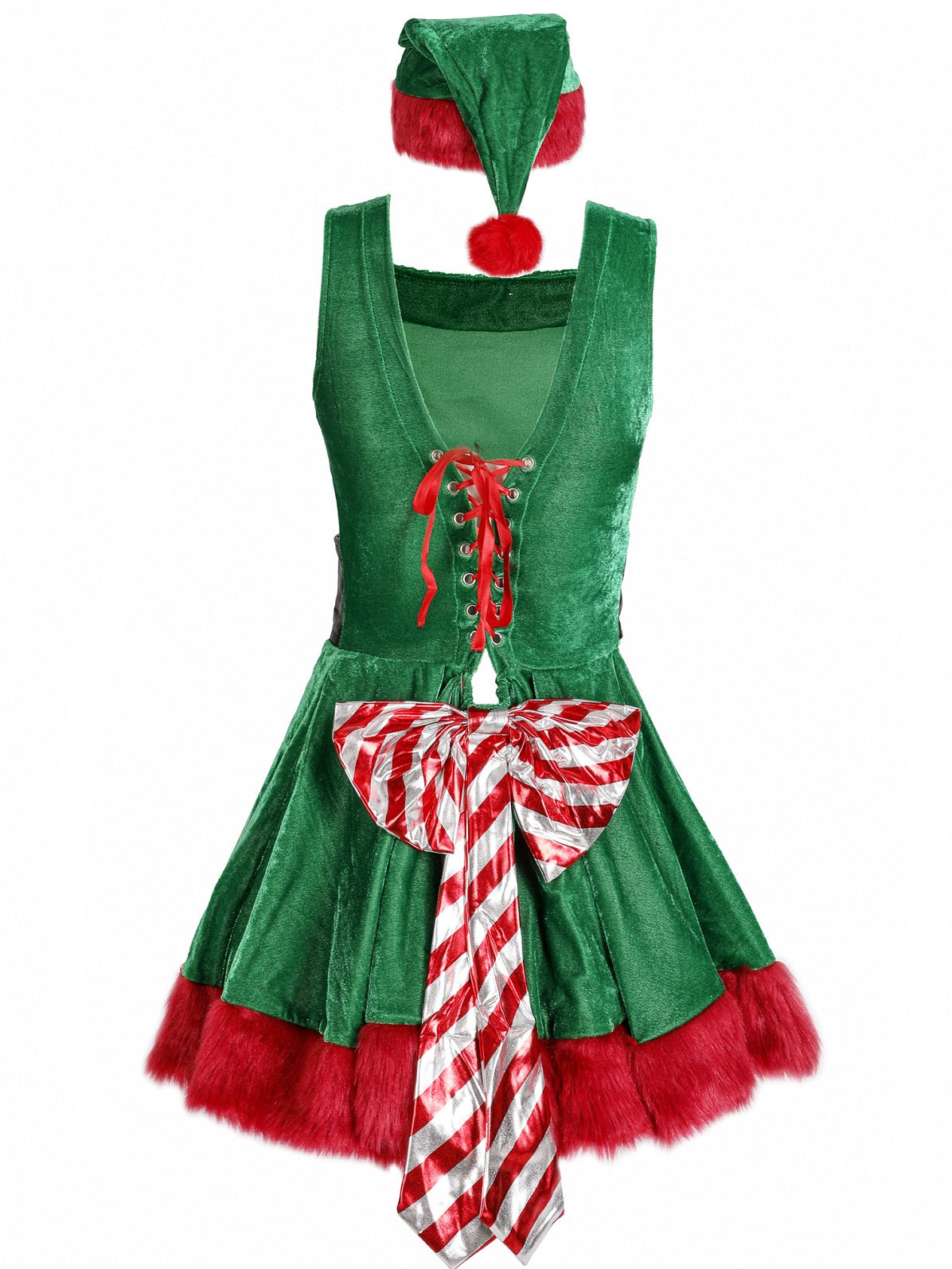 Womens Sexy Lace Up Christmas Elf Costume – Costumescenter