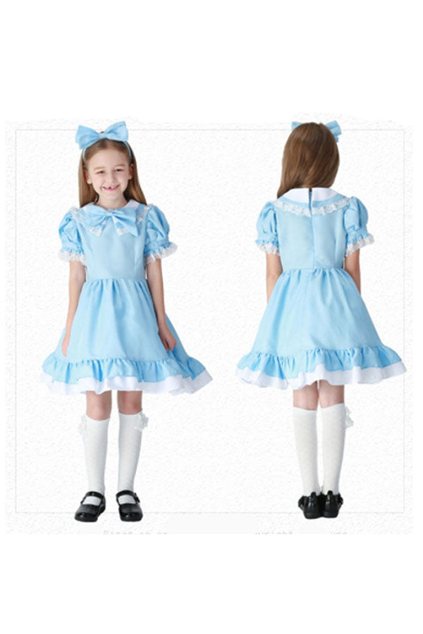 Halloween Alice In Wonderland Girl's Princess Maid Costume Blue - PINK ...